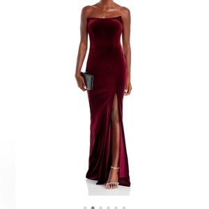 Burgundy Velvet Aqua Gown